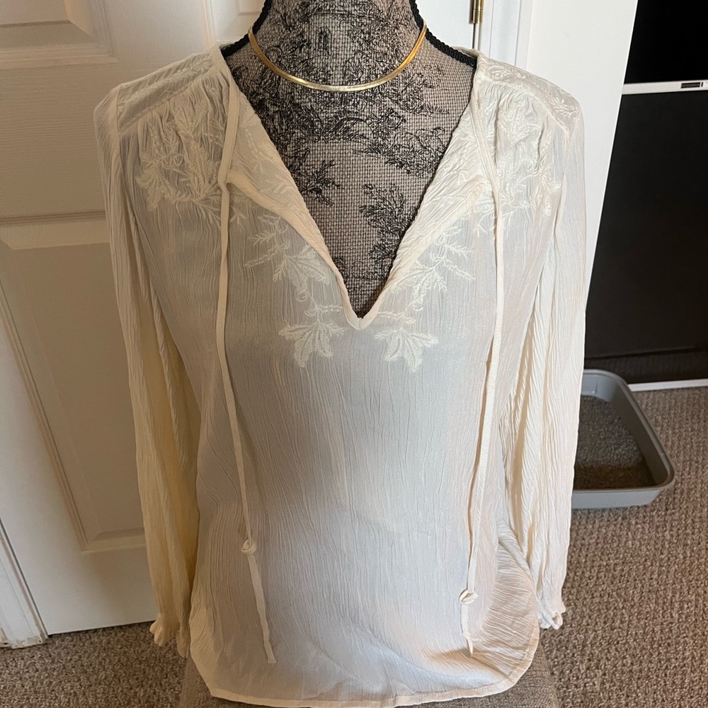 Knox Rose Cream Embroidered Blouse